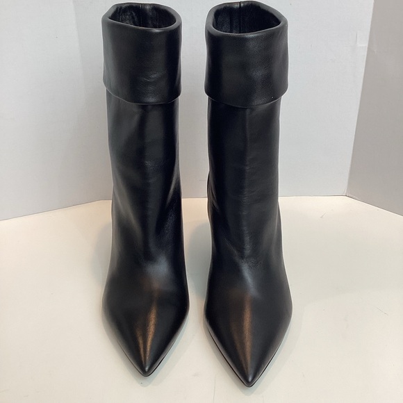 SAINT LAURENT LEATHER MID CALF BOOTS SZ 40.5 - Picture 2 of 12
